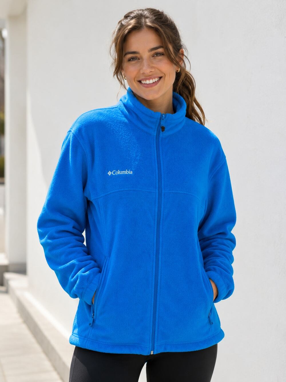 Columbia Steens Mountain Full Zip Fleece Turquoise Blue Size XL
